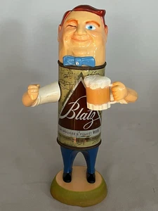 Modellino uomo lattina birra alta Blatz 10 3/4" vintage con cravatta senza bandiera - Foto 1 di 11