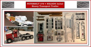 1/50 SWORD Peterbilt 379 with 3x3x3 Nelson Trailer  (Red / White)  FREE SHIPPING - Picture 1 of 7