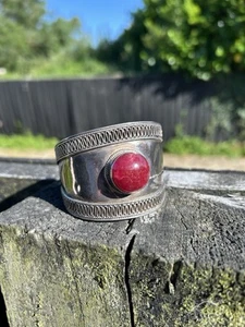 Sterling Silver Ruby Cuff Bracelet - Picture 1 of 13