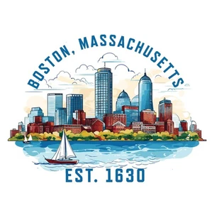 Boston Massachusetts B Souvenir Memories Durable Vinyl Decal Sticker - Photo 1/4