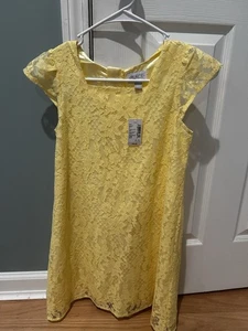 NEW Children’s Place Girl’s Size 10/12 Yellow Lace Dress - Picture 1 of 4