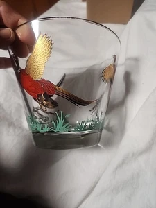 VTG. Hazel Atlas Glass Ice Bucket 5" Tall x 6" Rim to Rim Pheasant/Bird Design - Picture 1 of 6