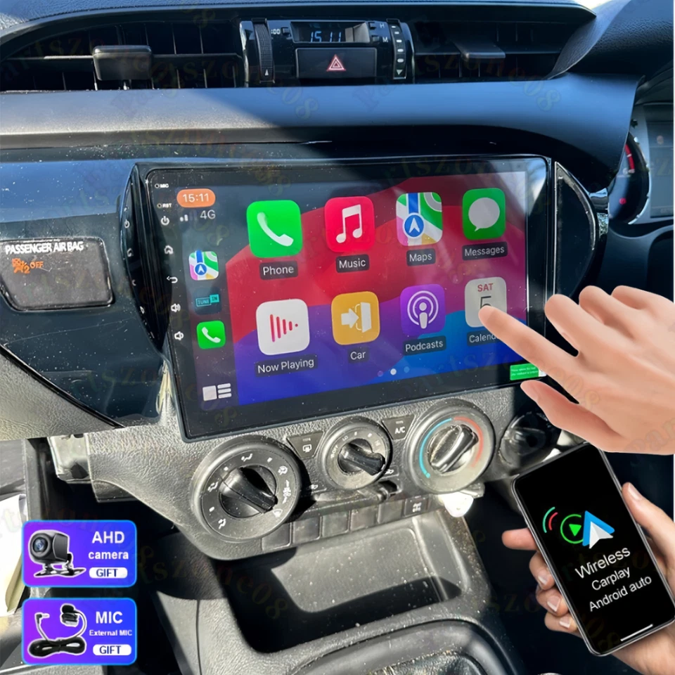 10" For Toyota Hilux 2016-2018 Android 15 CarPlay Head Unit Car Radio 32G Camera - image 1 of 4