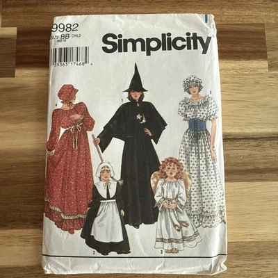 Uncut Simplicity Pattern 0418 Costume Girls 2-12 Witch Angel Pilgrim Prairie - Image 1 of 4