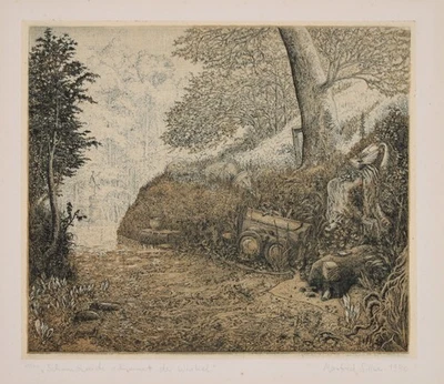 Sillner, Manfred (*1937) Farbradierung SCHMUCKREICH SCHIMMERT DER WINKEL - 1980 - Bild 1 von 4