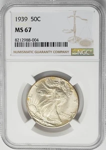 1939 Walking Liberty Half 50c MS67 NGC 950547-10 - Picture 1 of 3