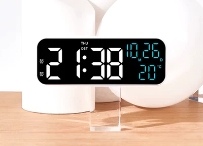 Digitaler Wecker-LED Digitaluhr mit Sprachsteuerung ..... uvm. - wiederaufladbar - Bild 1 von 4