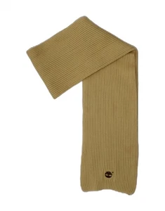 TIMBERLAND Boys Knit Rectangle Scarf One Size Beige Cotton Winter G304 - Picture 1 of 4