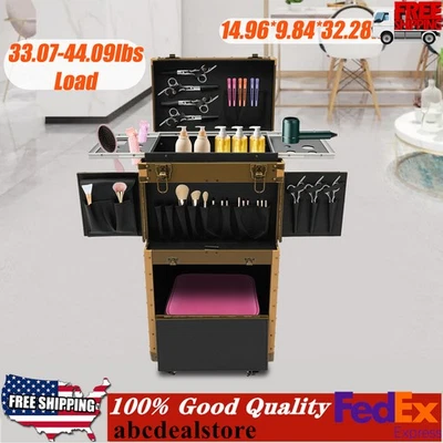 Estuche de Peluquería, Caja Organizadora de Herramientas de Peluquería 38*25*82cm 15-20kg Dorado Foto 1 de 4