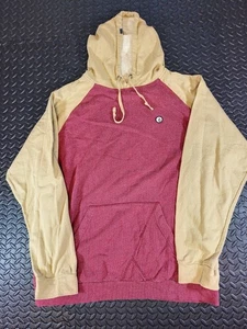Vintage Volcom Men's Cotton Blend Pullover Hoodie Red/Beige 2XL - Picture 1 of 9
