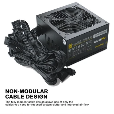 CAJA ABIERTA 650W Fuente de Alimentación 80 Plus Dorado No Modular ATX Gaming PC Estuche PSU - Imagen 1 de 4