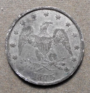 D057 Third Annual Chicago Exposition Medal (Expo Building) (Eagle) 1875. Whit - Picture 1 of 2
