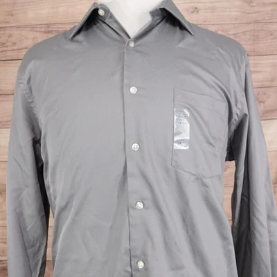 Vestido Camisa Van Heusen Para Hombre 17.5 34/35 Gris Ajustado Elastizado Manga Larga Foto 1 de 4