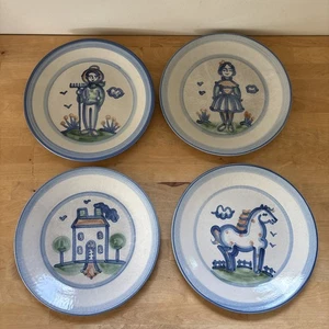 "Juego de 4 platos de cena vintage de cerámica MA Hadley de 11"" tema de granja - granjero doméstico +" - Imagen 1 de 18