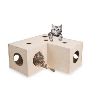 Cat Tunnel, Felt Tunnels for Indoor Cats, Peekaboo Hideaway Cave, L-Shape Kit... - Bild 1 von 6