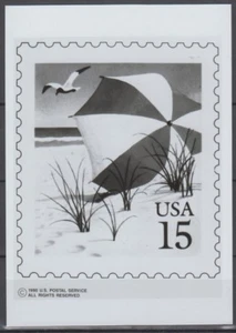 Photo Essay, USA Sc2443 Beach Umbrella, Sea Gull, Bird - Picture 1 of 1