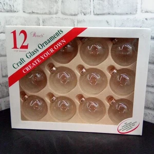 Vtg Rauch Ind Set Of 12 Clear 2 5/8” Diameter Craft Glass Ornament Christmas - Picture 1 of 5