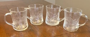 Vintage Arcoroc France Canterbury Crocus Glass Mugs Set of 4 Retro Floral Design - Picture 1 of 11