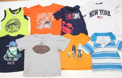 Lot of 8 Boys Shirts Tank Top Polo Nike Hurley New York Orange Blue White 1388 - Image 1 of 4