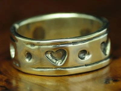 925 Argento Sterling Cuore Anello/Liebe / Vero Argento / 11,9g / Rg 65,5 - Immagine 1 di 3