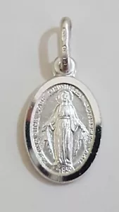 925 solid Sterling Silver 15x10mm Virgin Mary Miraculous Medal Pendant, 2 sides - Picture 1 of 6