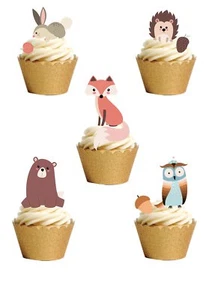 Cake Toppers Woodland Animal Countryside Wildlife 18 STAND UP Edible Wafer Paper - Picture 1 of 11