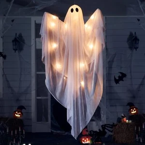 JOYIN Halloween Hanging Light up Ghost with Spooky Warm White LED  - Picture 1 of 7