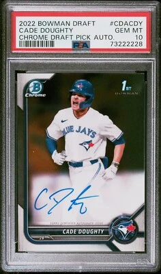 2022 Bowman Chrome Cade Doughty Auto Psa 10 #CDACDY Blue Jays Prospect - Image 1 of 2