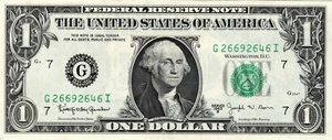Billete Estados Unidos 1 dólar 1963 B KL1495 (P433b), Chicago - Imagen 1 de 2