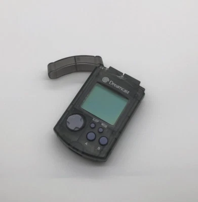 Unidad de memoria visual VMU negra Sega Dreamcast HKT-7000 con tapa y baterías nuevas Foto 1 de 3