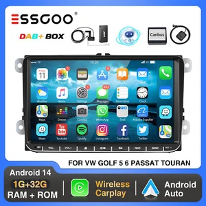 Carplay Android 14 Radio de Coche para Golf 5 6 Passat Jetta Polo Tiguan Touran - Imagen 1 de 21