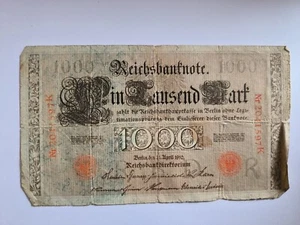 1000 Mark 1910 (K) Reichsbanknote Ein Tausend Mark - Bild 1 von 2