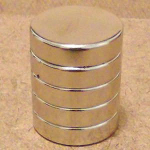 5 N52 Neodym zylindrische (1 x 1/4) Zoll Zylinder/Scheibenmagnete.  - Bild 1 von 1