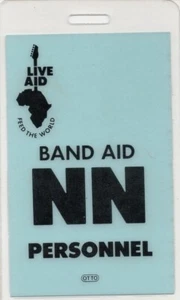LIVE AID 1985 BAND AID NN Staff Tour pase laminado detrás del escenario/casi nuevo 2 como nuevo - Imagen 1 de 2