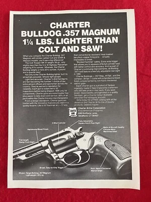 Vintage 1980 Charter Arms .357 Magnum Bulldog Print Ad - Ad Only - Image 1 of 4