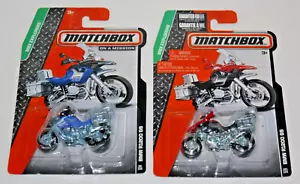 Matchbox MBX BMW R1200 GS MOTORCYCLE - JOB LOT x 2 - RED & BLUE - Picture 1 of 3