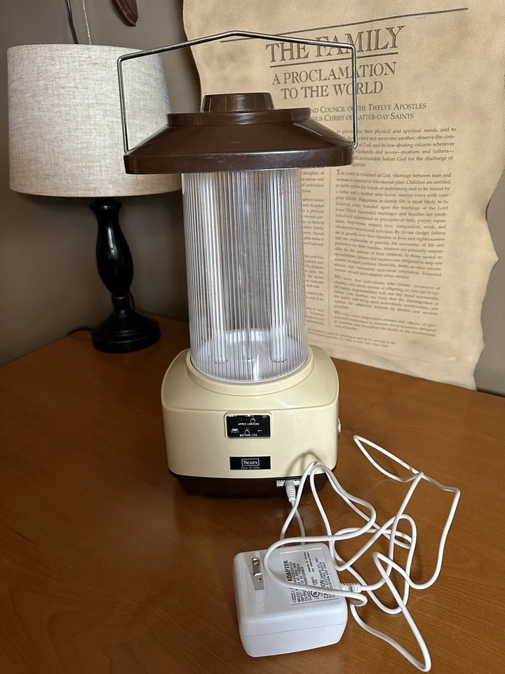 复古 Sears 12v 电池双管荧光灯野营灯工作良好! — 第 1/4 张图片