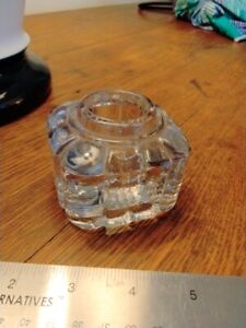 Vintage Art Deco Clear Glass Inkwell - No Cap                               