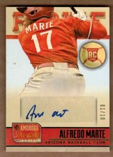 2013 PANINI AMERICA'S PASTIME GREEN #252 ALFREDO MARTE AUTO #1/10