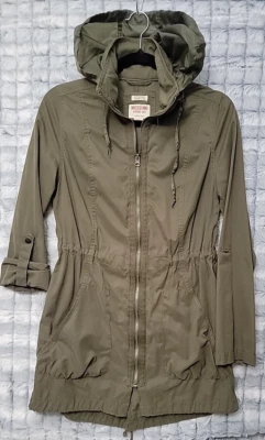 Mossimo зеленый Тренч женщин маленький дождевик с капюшоном - Изображение 1 из 4