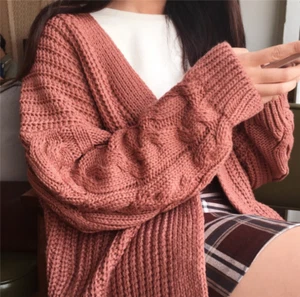 Lady Cable Knit Cardigan Coat Open Front Sweater Chunky Long Sleeve Jacket Warm - Picture 1 of 17