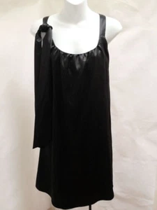 Paris Hilton S Kleid schwarz Satin Stretch Shift ärmellos Mini Neu - Bild 1 von 5