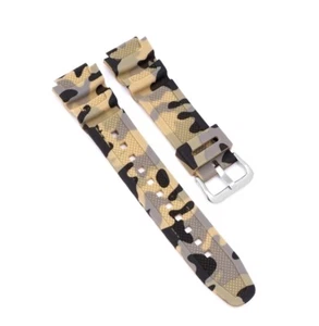Camouflage Kautschuk Uhrenband Modell Caso-CA sand-mehrfarbig 18 mm, komp. Casio - Picture 1 of 2