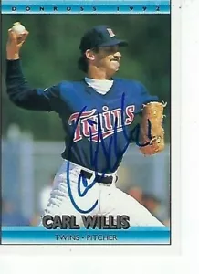 CARL WILLIS SIGNED 1992 DONRUSS #665 - MINNESOTA TWINS - Bild 1 von 1