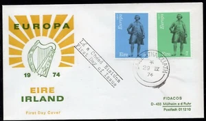 EUROPA CEPT 1974 - IRLAND - SCULPTURE - EDMUND BURKE - FDC - Picture 1 of 2