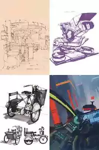 Blade Runner 2029 9-12 Syd Mead Concept Art Variante Virgen ¡Juego de cubiertas!!! Casi nuevo - Imagen 1 de 1