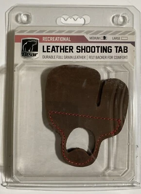 Fred Bear 射箭皮革指片 - 中号适用于传统和反曲弓 — 第 1/2 张图片