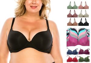 SEAMLESS MAX CLEAVAGE ULTIMATE POWER PUSH UP T SHIRT BRA 32-44 D DD DDD F COLORS
