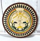 RARE VINTAGE GREAT SEAL OF NAVAJO TRIBE CHALKWARE WALL PLAQUE FOLK ART SIGNED