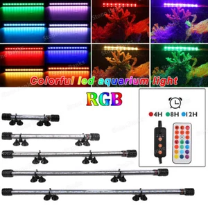 Aquarium Underwater Fish Tank RGB SMD LED Light Submersible Strip Lamp w/ Remote - Picture 1 of 14